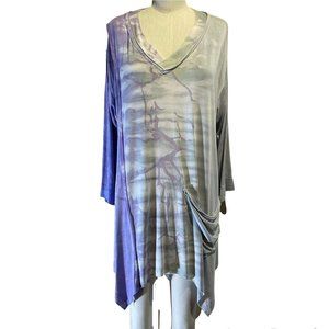 Chic Women's Tunic in Purple and Gray